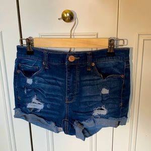 Super cute stretchy dark denim shorts
